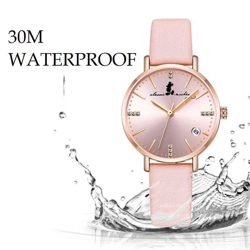 Модные Повседневные японские кварцевые наручные часы Disney официальные женские