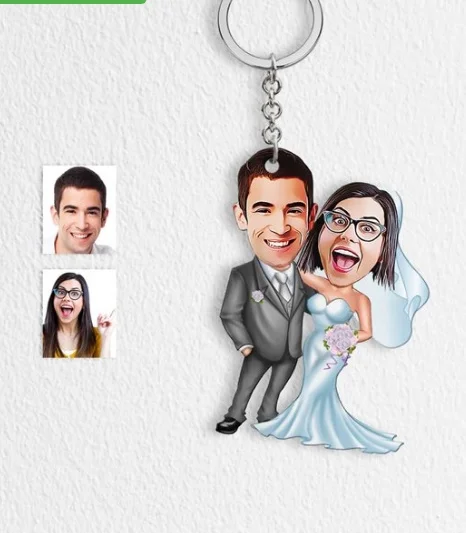 Gift Valentine's Day Special Gift Personalized Keychain Christmas Gift Cartoon Key Chain 2021 Meychain Married Couples  Turkey