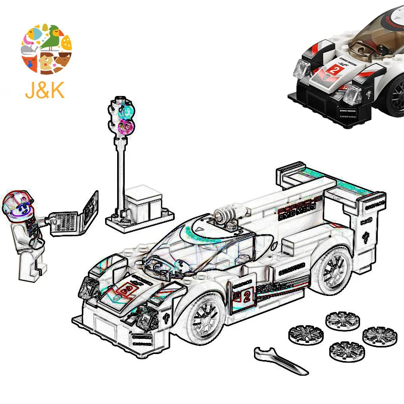 75887 169 шт. серия Technic белый суперкар гоночный автомобиль Модель Строительный блок