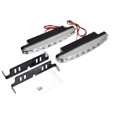 ДНЕВНЫЕ ХОДОВЫЕ ОГНИ NEW GALAXY LED 8ШТ. ПЛАСТ. КОРП. 158ММ 12V БЕЛЫЙ 2ШТ.|Лампы для