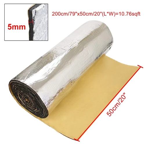5mmx200cmx50cm Uxcell 197mil 5 мм 200/300/500 см* 100 см толстые автомобильные тепла шумоизоляция изоляционный мат лайнер тепло Шум изоляции deading коврик - Название цвета: 5mmx200cmx50cm