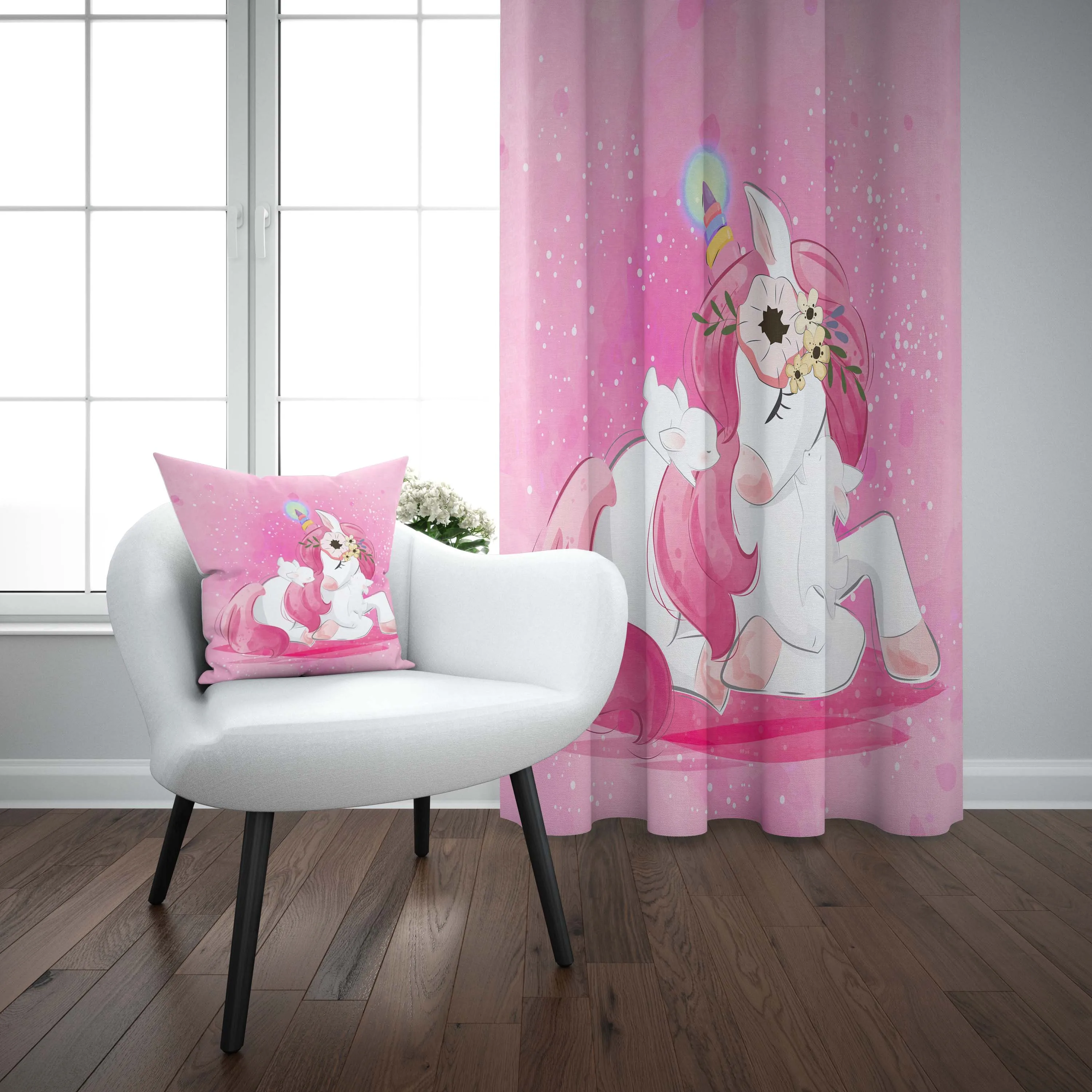 Еще розовый милый Единорог Лошадь 3d печать дети детские для малышей окна Панель