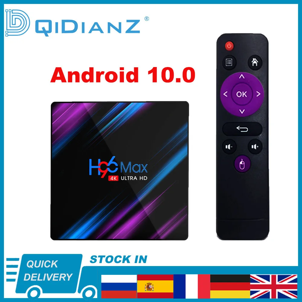 Android 10 0 H96Max 4K Smart TV BOX 1080P Quad Core Caja RK3318 2 4G беспроводной Wi Fi плеер