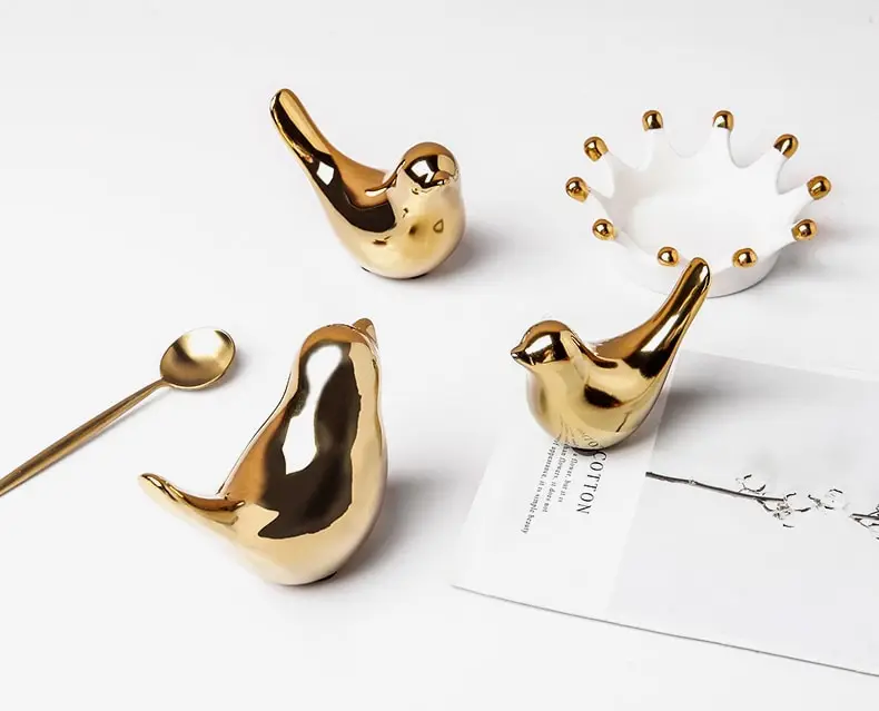 Золотые Птицы Маленькие скульптуры Декор для дома | Дом и сад