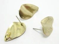 brass earrings brass stud earring 19 5x13mm raw brass wavy drop earring finding 6pcs re004