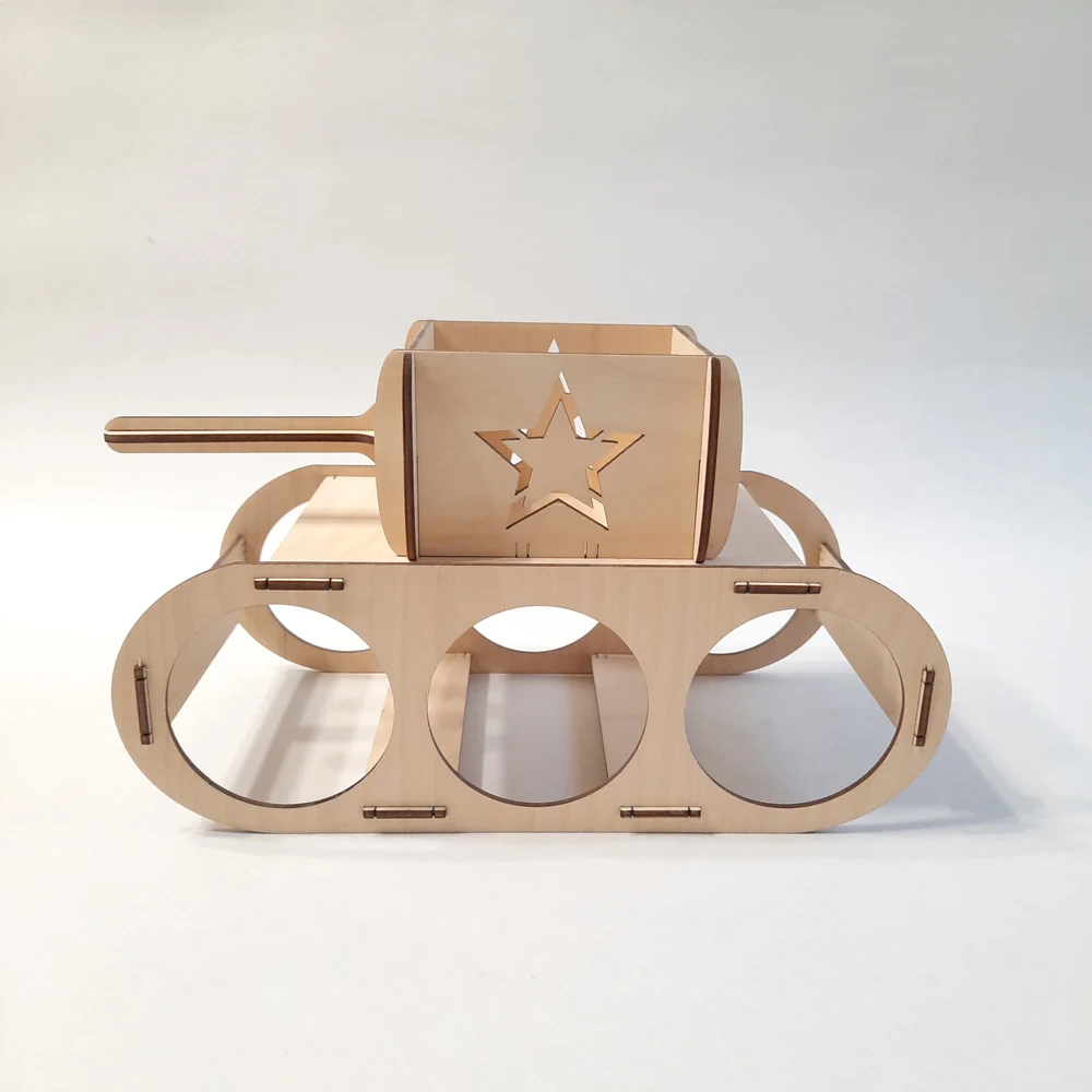 Танк на 23 февраля PoLaRos подарок танк для банок пива мужской из фанеры |