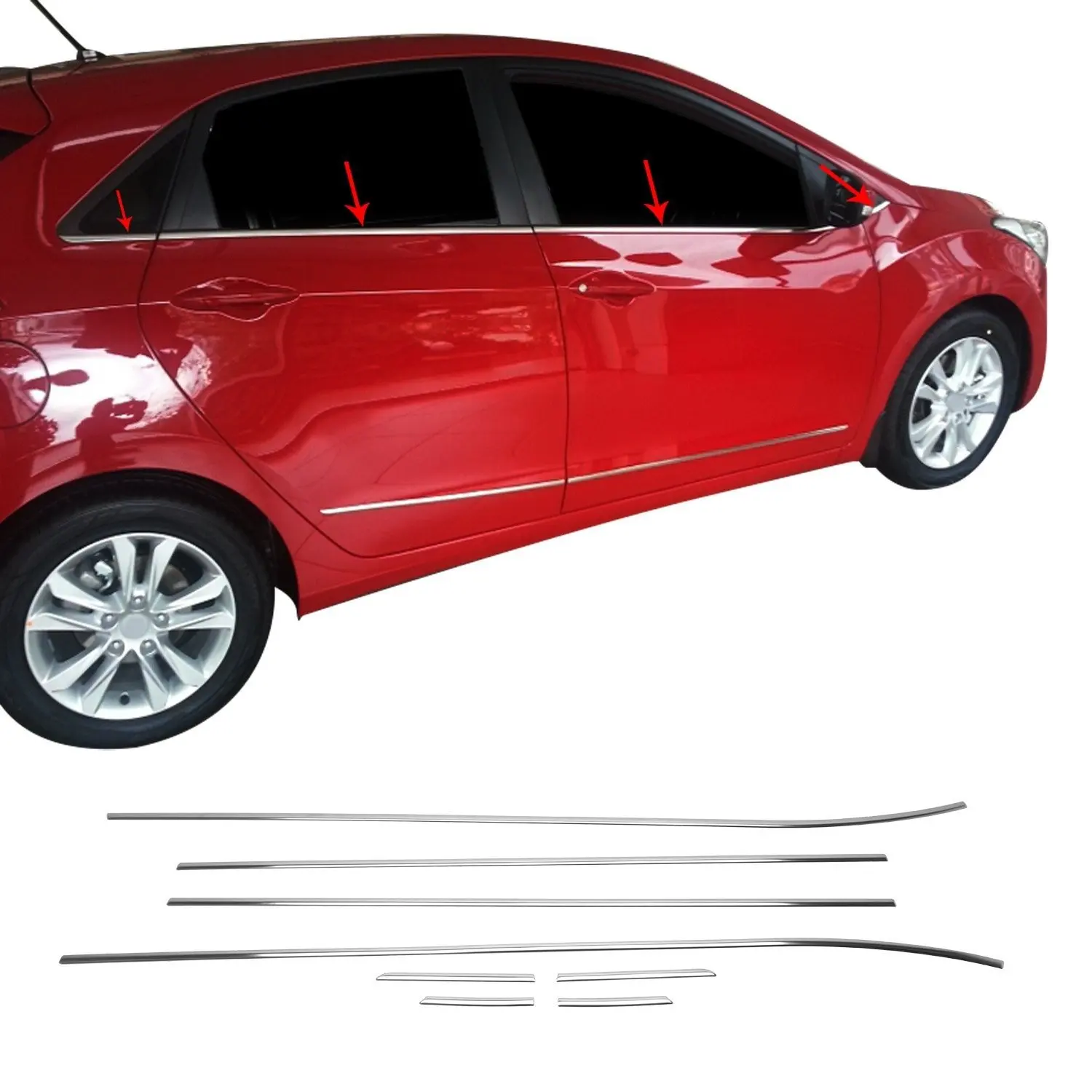 

Хромированная рамка для окон Hyundai i30 Hb, 8 шт., нержавеющая сталь (2012-2016)
