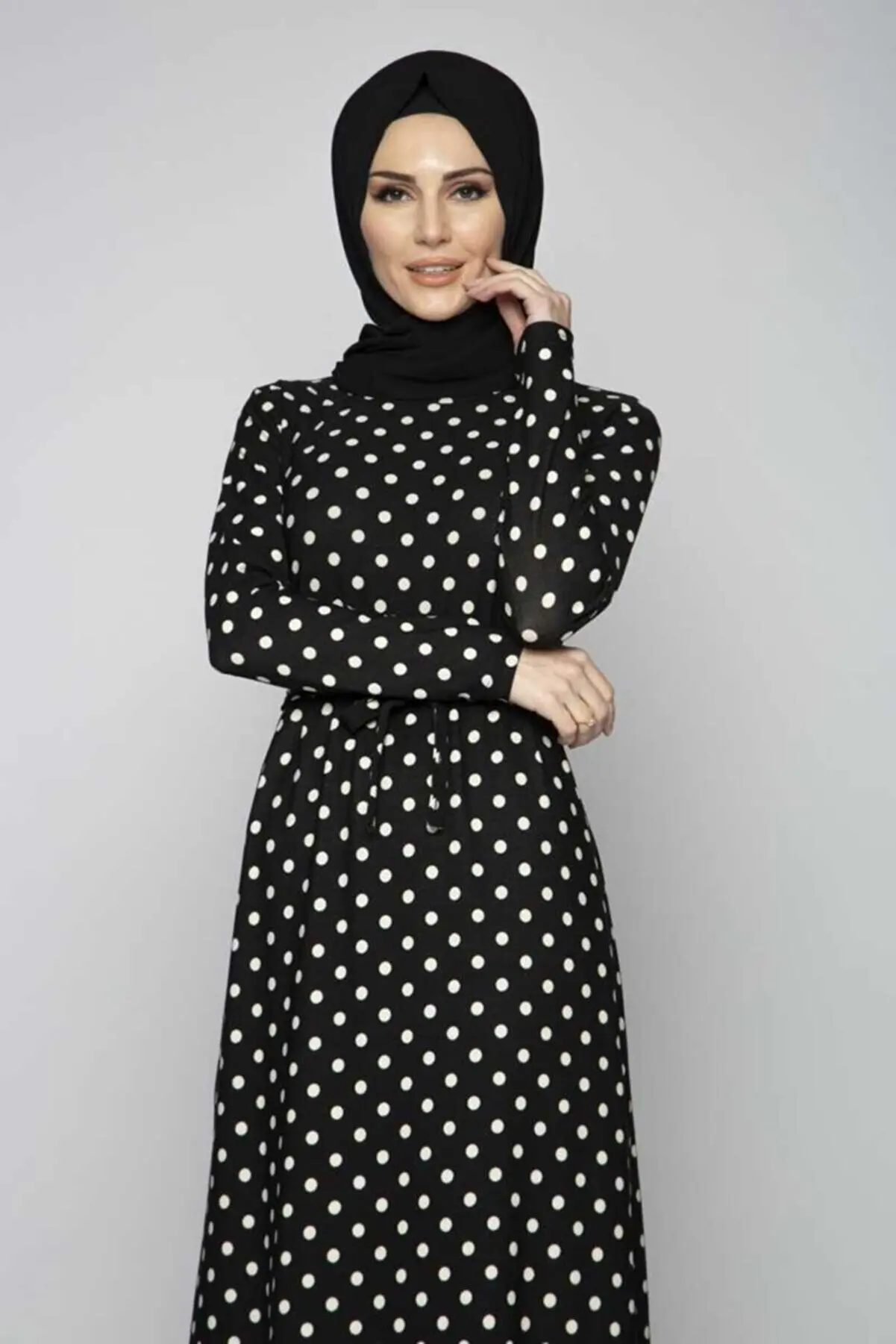 

Женское платье Abaya Дубай, винтажное модное летнее весеннее платье 2022, мусульманский хиджаб, кафтан с узором в горошек, Модный мягкий удобный ...