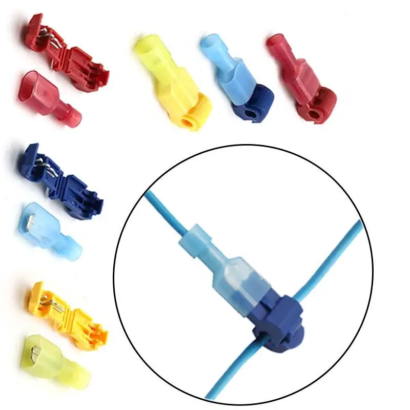 

100/60pcs T Tap Type Electrical Connector Crimp Terminals Fast Wire Terminal Connectors Splice Insulated Male Female Terminals