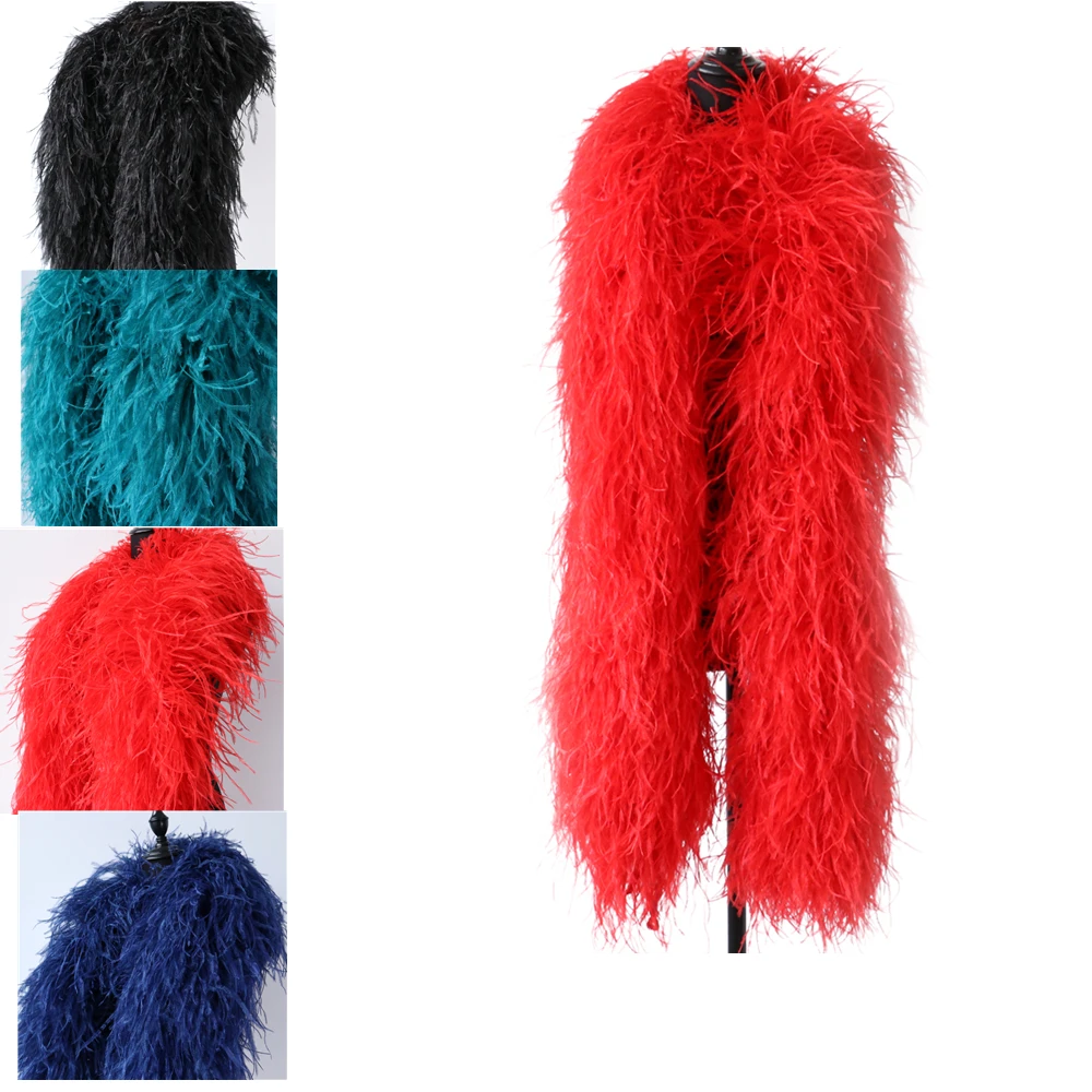 

WCFeatherS 20Ply пользовательские цвета настоящий страусиное перо боа необычный дизайн Свадебная шаль перья Scraf украшение высокое качество