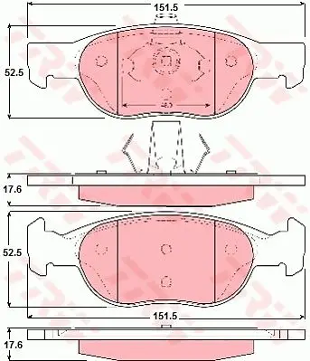 Колодки дисковые п. Fiat Punto 1.2i 16V/1.9Ds 99 TRW GDB1382 | Автомобили и мотоциклы