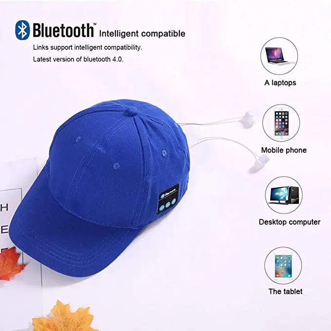 Bluetooth Крышка, HD стерео Bluetooth 4,2 Беспроводная шапка с bluetooth-наушниками Беспроводная бейсболка музыкальная Кепка Встроенный микрофон