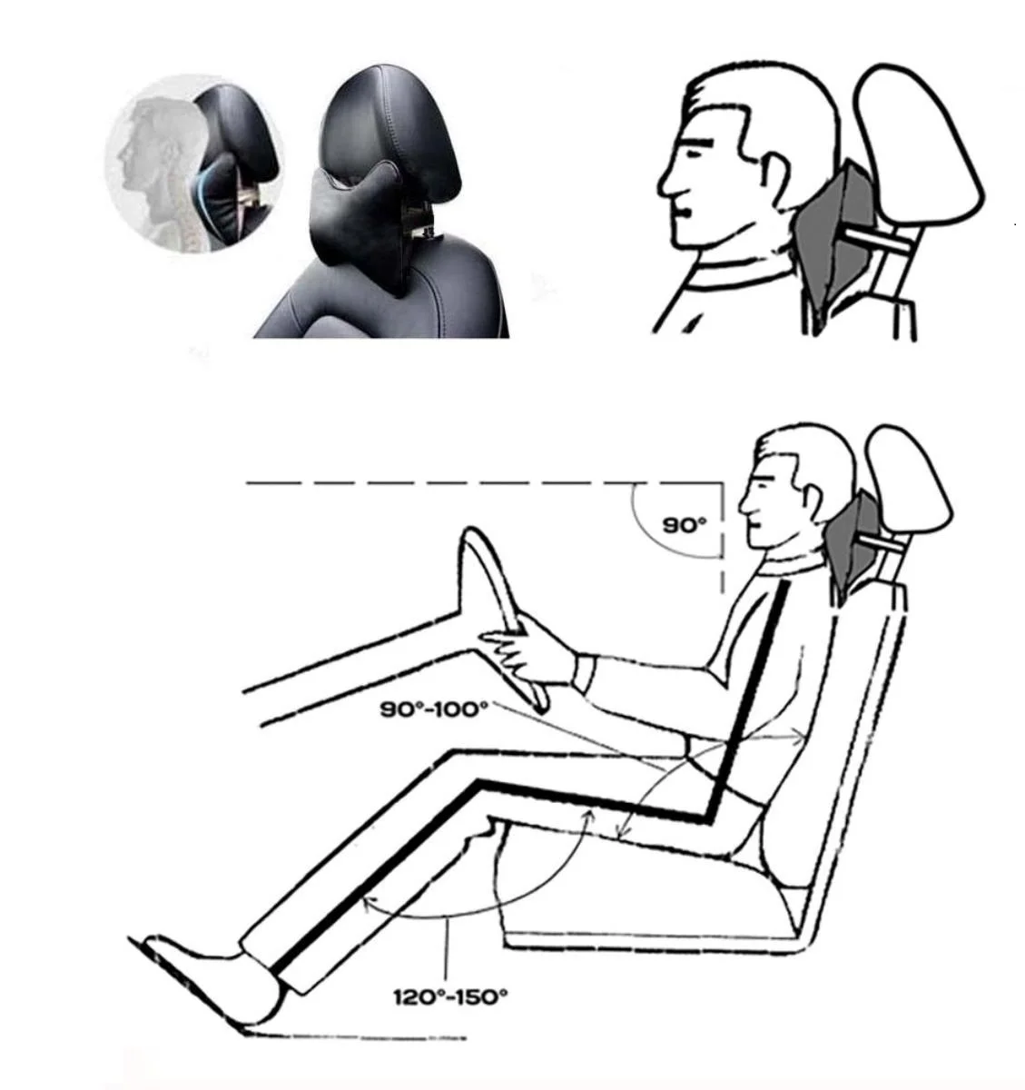Pillow on the headrest of car seat Volkswagen autopremium 37010 | Neck