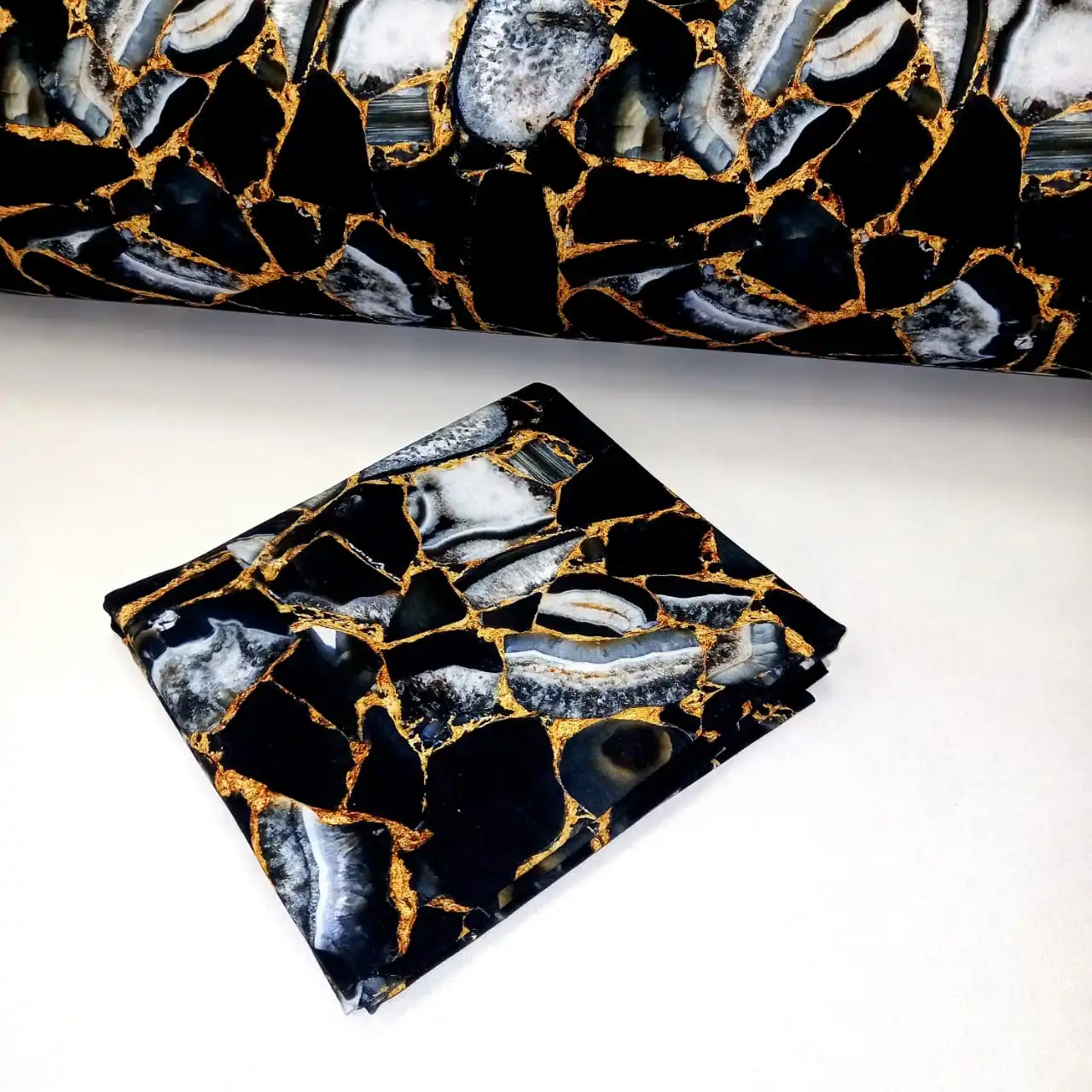 Drawstring smooth with Lycra &quotmarble" width 180 cm length 100 | Fabric