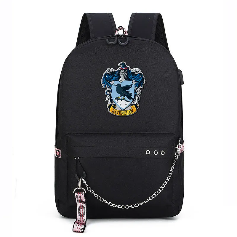 

2021 Cosplay Backpack Satchel Man Woman Students School Bag H-a-r-r-y Hufflepuff P-o-t-t-e-r Ravenclaw Slytherin Schoolbags