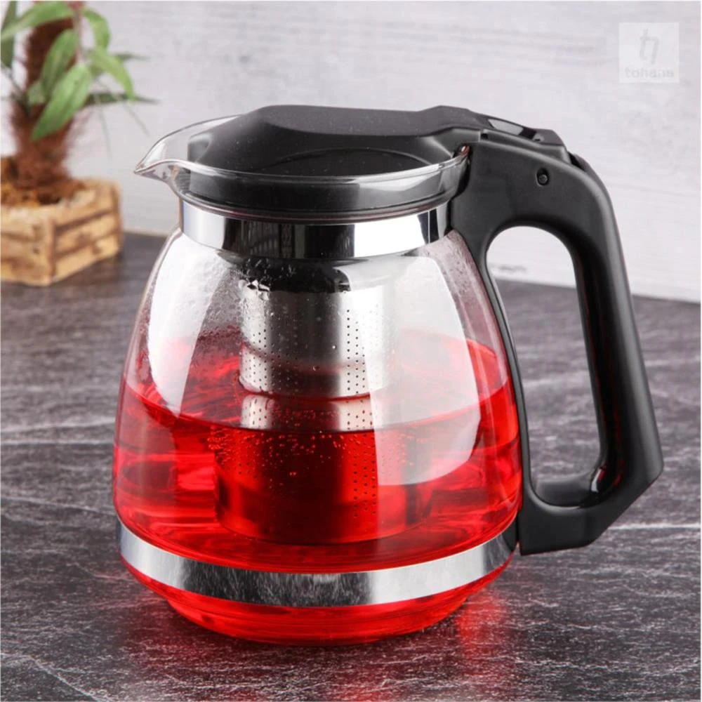 

Heat Resistant Glass Teapot Infuser Filter Flower Tea With Strainer Pot Leaf Herbal 1250/1500 ml Clear Hot Coffee Kitchen Tools