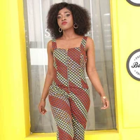 african clothes for women 2022 new ladies ankara print style jumpsuit trousers fashion robe africaine sleeveless clothes