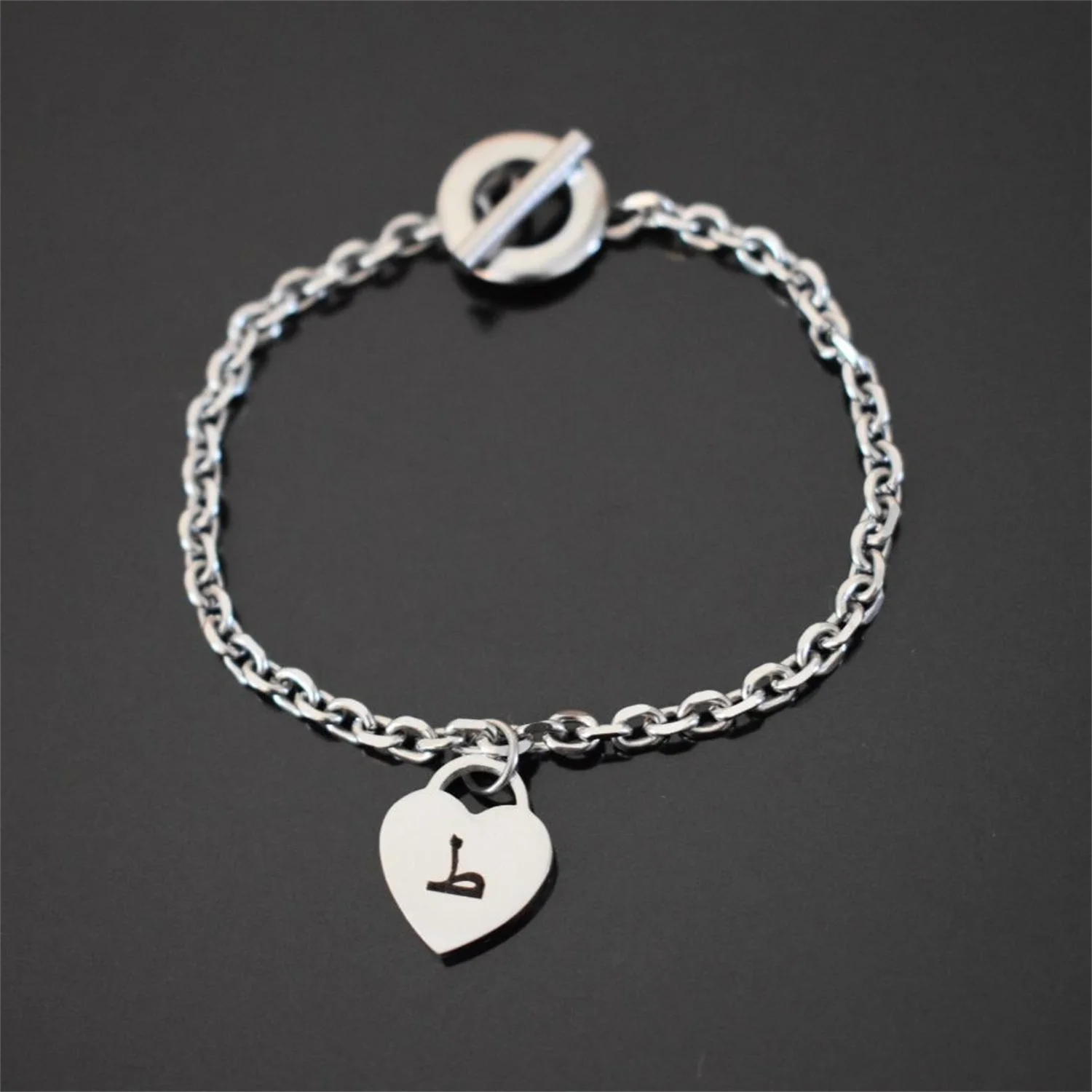 

Engravable Name Bracelet Personalised Arabic Letter Bracelets Islamic Muslim Stainless Steel Jewelry For Women Ramadan Gift