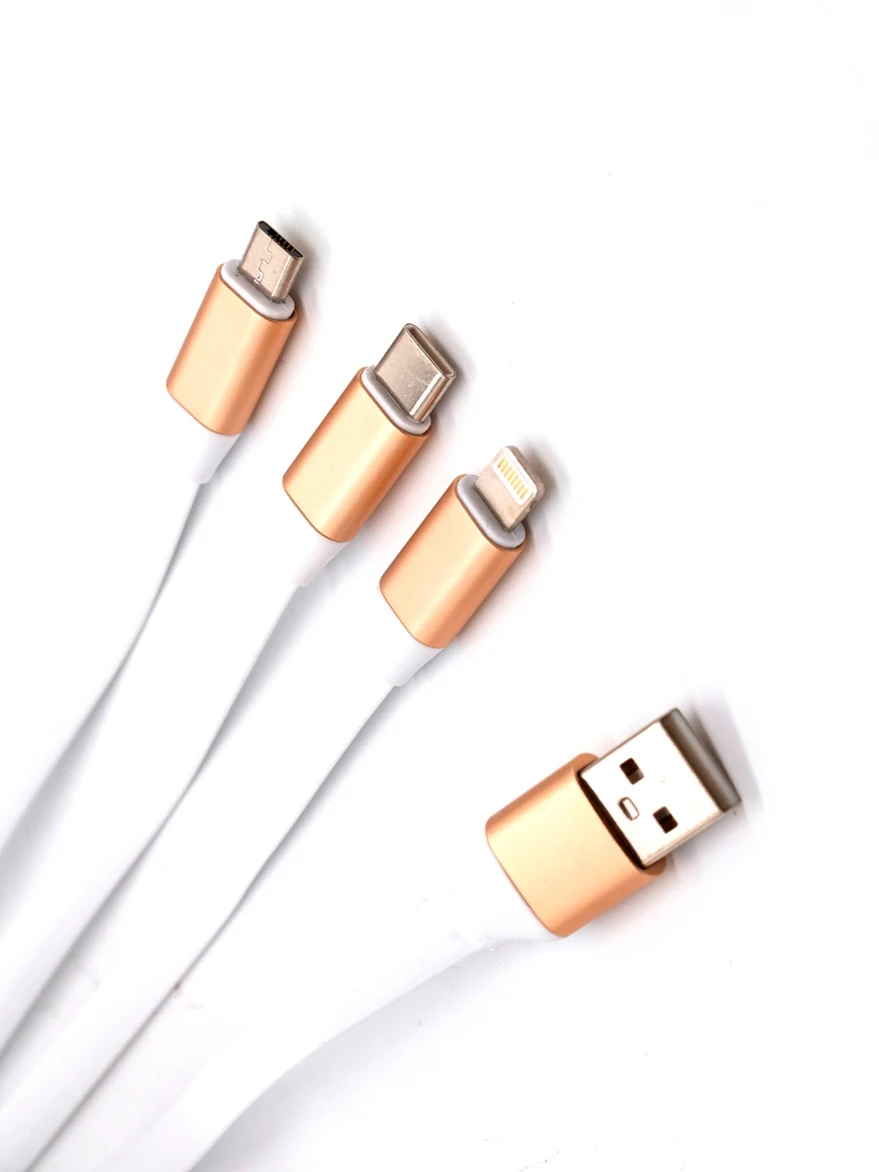 Кабель 3 в 1 с разъемом Micro USB Type-C 8-pin Lightning для быстрой зарядки iPhone Xiaomi Huawei Samsung Mobylos