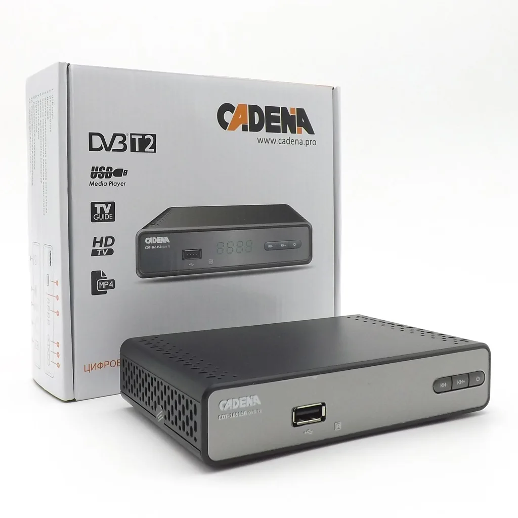 DVB-T2 цифровая ТВ приставка Cadena CDT-1651SB ресивер тюнер 20 каналов | Электроника