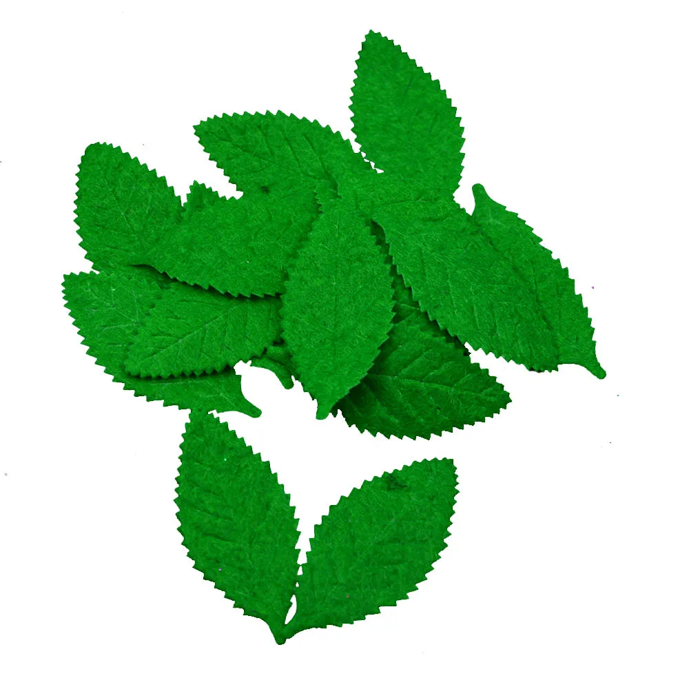 100 шт. 2 дюйма зеленые войлочные листья с большими конфетти Аппликации крафтовое