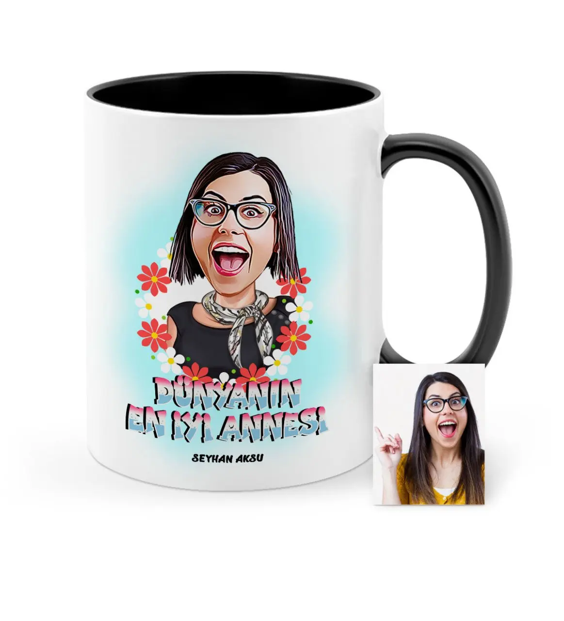 

Personalized World Best Mother Cartoon Black Mug Cup