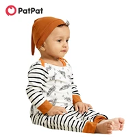 patpat 2021 new autumn and winter 3 piece long sleeve striped baby cotton outfit baby toddler boy sets baby boy clothes