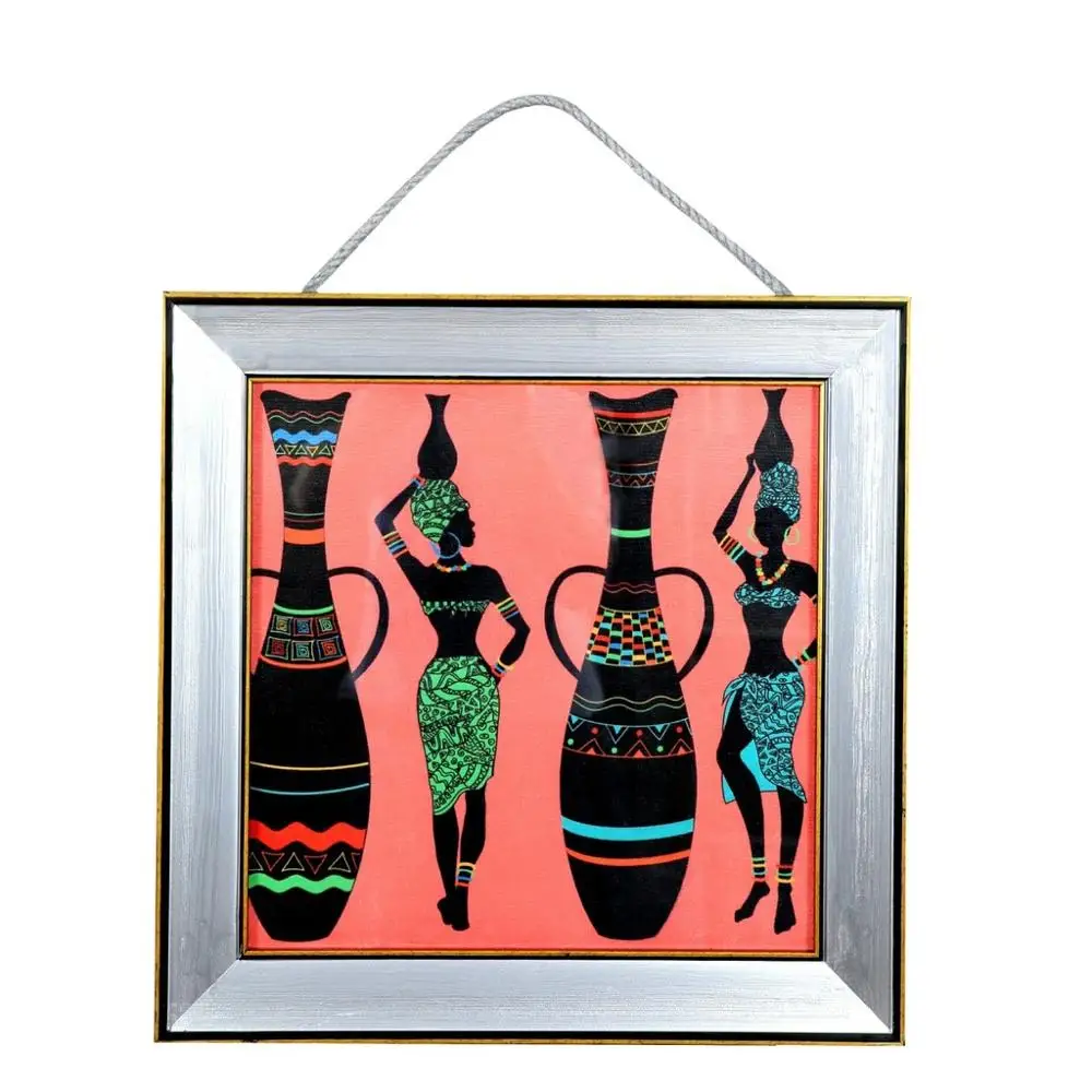 

Canvas Print Silver Painted Rope Suspended African Girls 51*51 cm