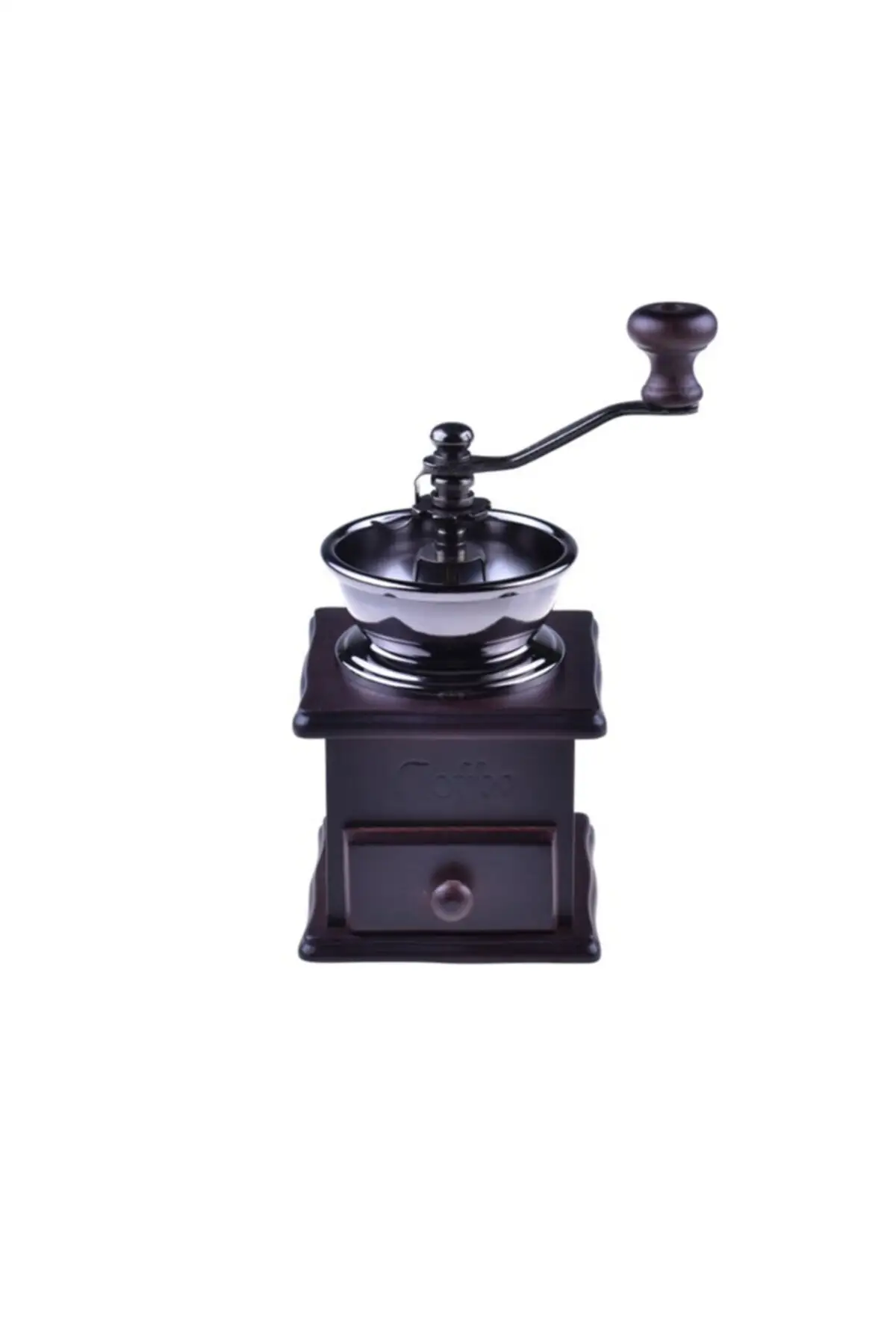 

Bambum Dora Coffee Mill Nostalgic 100% Bamboo Turkish Made Stainless Iron Stylish Presentation Aroma Wooden Drawer Spice Salt