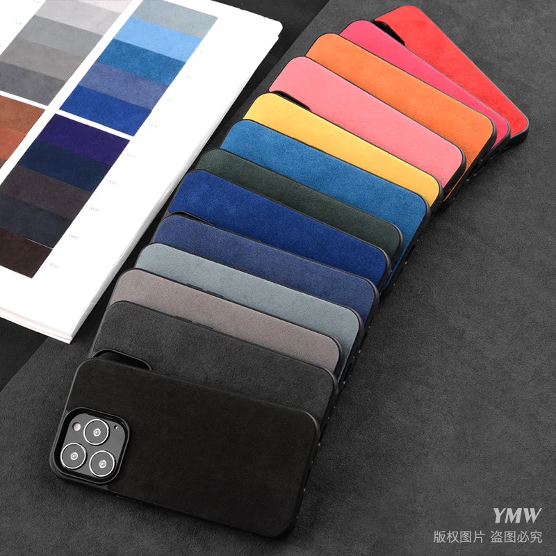 ymw alcantara case for iphone 13 pro max 12 mini 11 xr x xs max se2 7 8 plus supercar interior luxury suede leather phone cover free global shipping