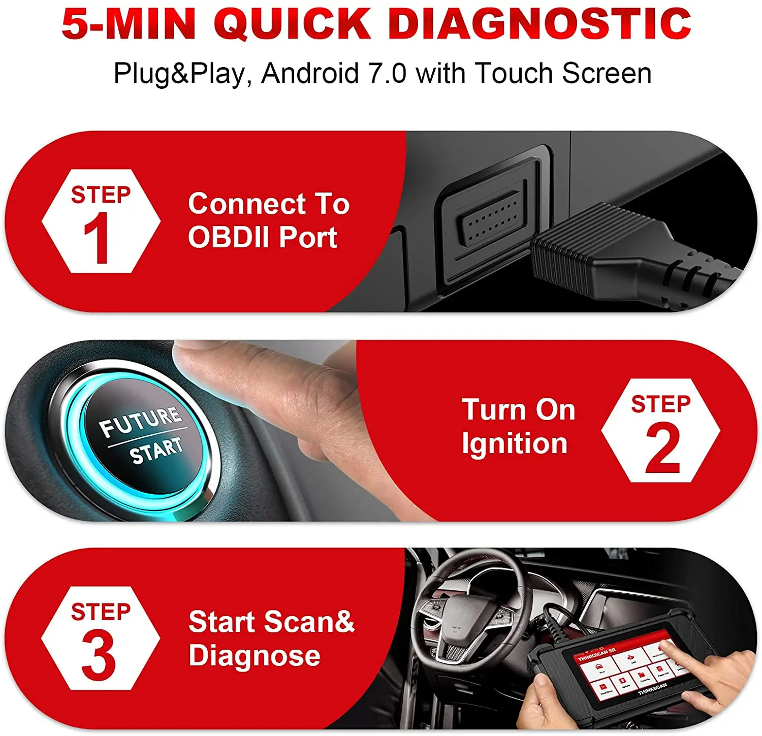 Русский Thinkcar ThinkScan SR2/SR4/SR6 Сканер OBD2 диагностические инструменты сканер automotivo