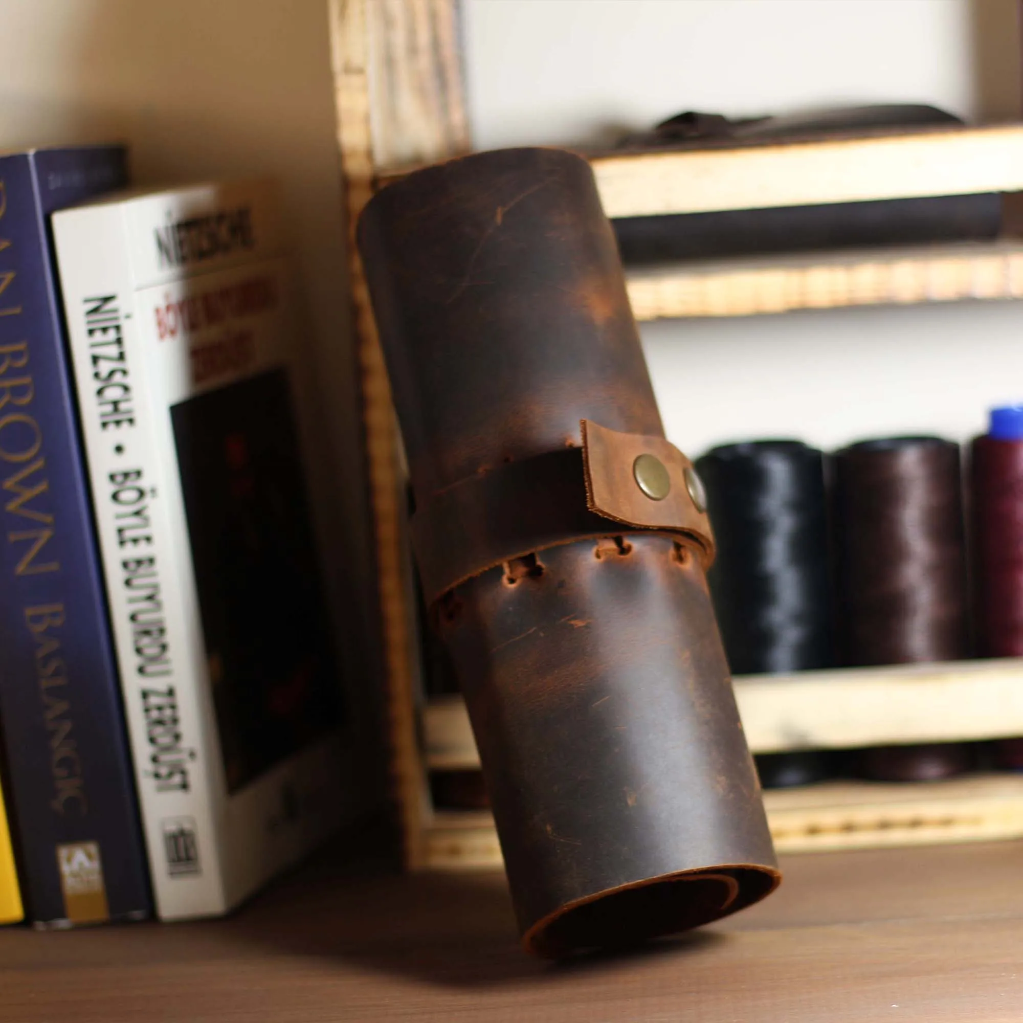 Футляр для ручек Valuaes из натуральной кожи пенал-сумочка портативный чехол