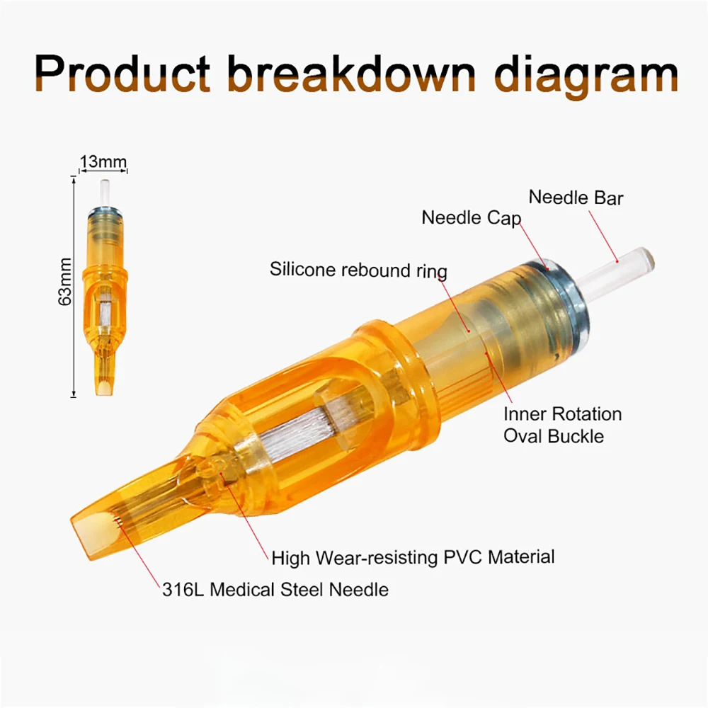 Стерильные одноразовые для татуировок картриджи 100 шт. игольчатые инструменты