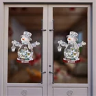 Рождественское украшение, настенная наклейка, Рождественская елка, Санта, снеговик, оконные наклейки, украшения, праздничное украшение, Рождество 2022