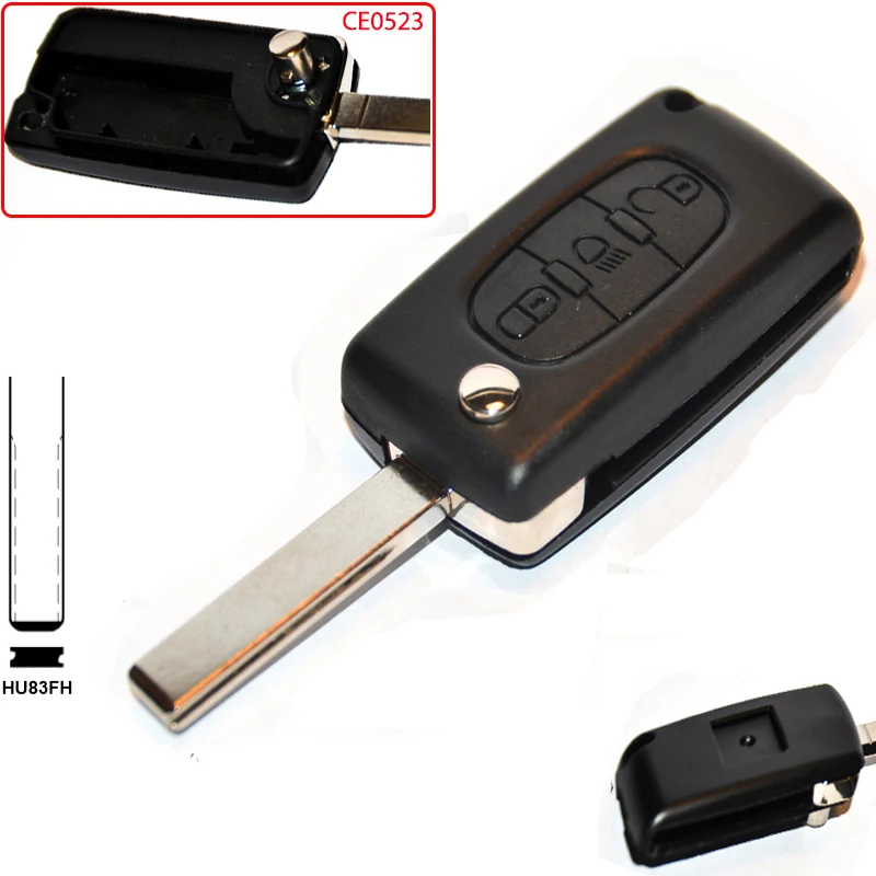 Чехол для ключей с дистанционным управлением CE0523 CITROEN C4 C5 C6 C8 xsara PEUGEOT HU83