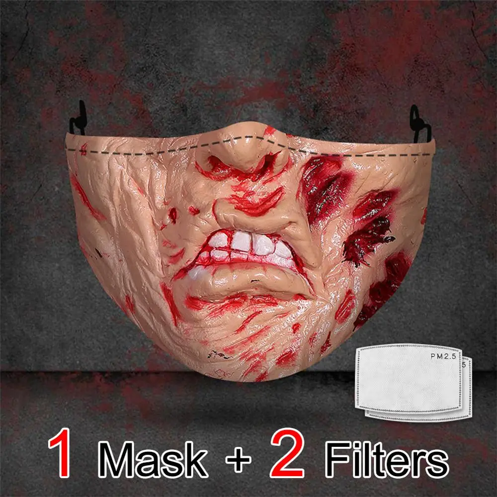

Party Face Masks Adult Fashion Printed Washable Mouth Mask Lavable Cotton Fabric Masks