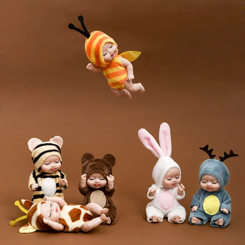 13cm Baby Mini Stuffed Sleeping Dolls For Girls Toys Reborn Alive Babies Kids Plush Sleep Rabbit Doll |