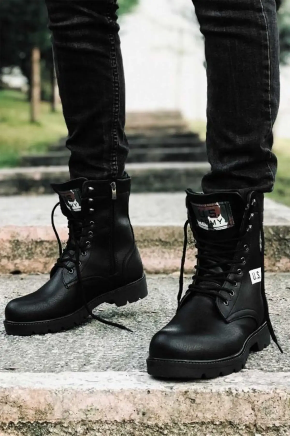 

Men's Casual Shoes men Army Boots Newest Fashion Style High Ankle All-match Shoes Pu Leather Cloth Male Casual sneakers Shoe