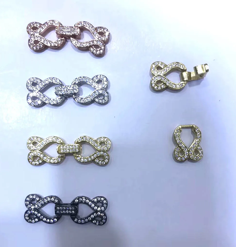 

LARGE 4pcs CZ Pave Micro Pave Flower Head Box Insert Clasp,Cubic Zirconia Clasp,Leopard Head Connector, 50mm