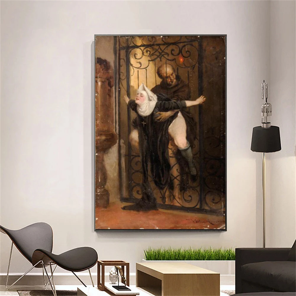 

Retro Renaissance Posters And Prints On Canvas Painting 1880 Heinrich Lossow The Sin Wall Art Picture for Living Room Decoration