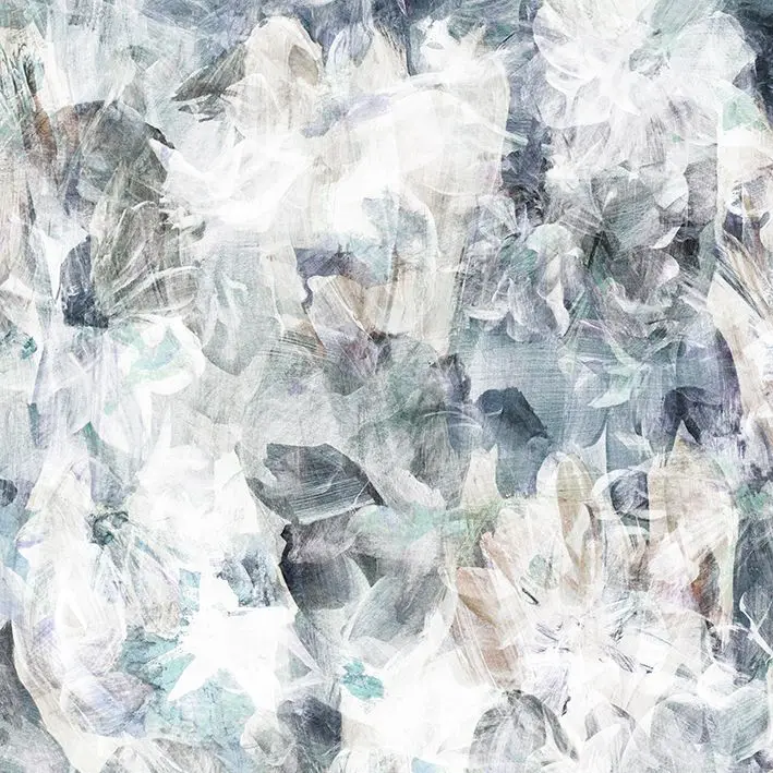 

Curtain Abstract Watercolor Painting with Flower Pattern Floral Artwork Print White Grey