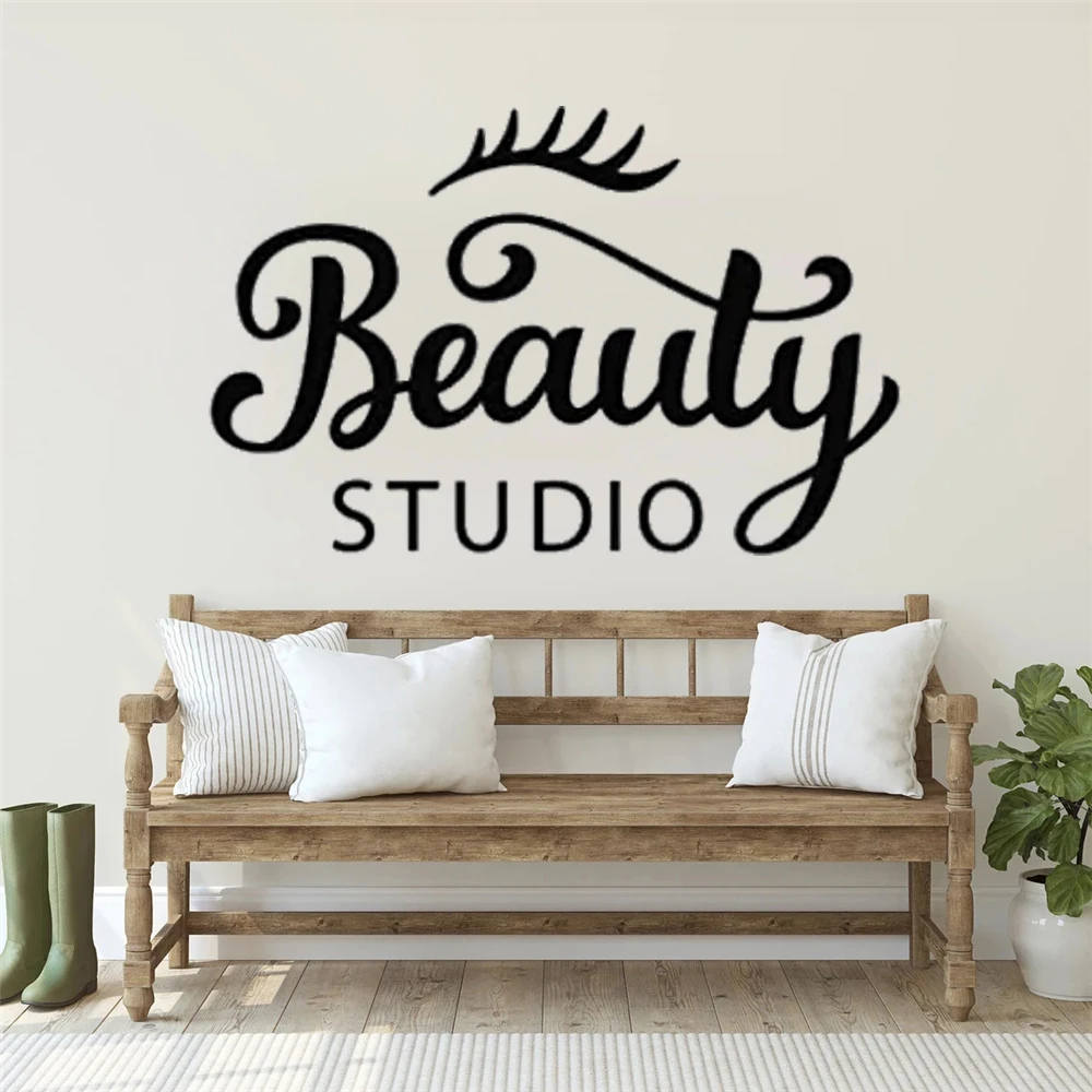 

Creative Beauty Studio Wall Stickers Removable Vinyl Murals For Salon Room Decoration Wallpaper Livingroom Poster Decals DW13069