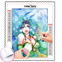 diy diamond painting kits 5d full round drill with ab cartoon girl flowers home decoration hanging painting decor