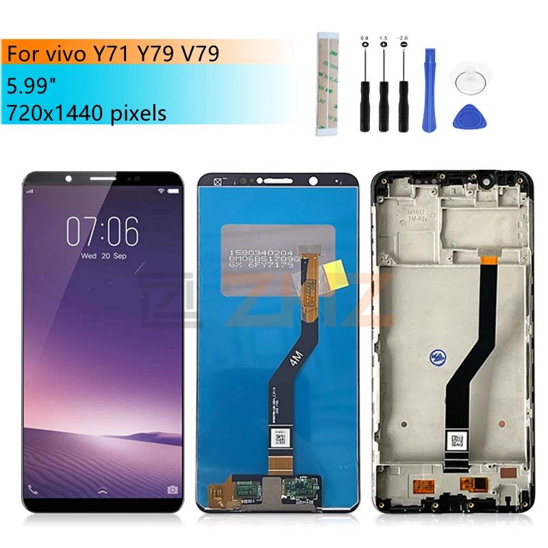 ЖК-дисплей с рамкой для Vivo Y79, V79 V7 + запасные части для ремонта экрана 5,99 дюйма