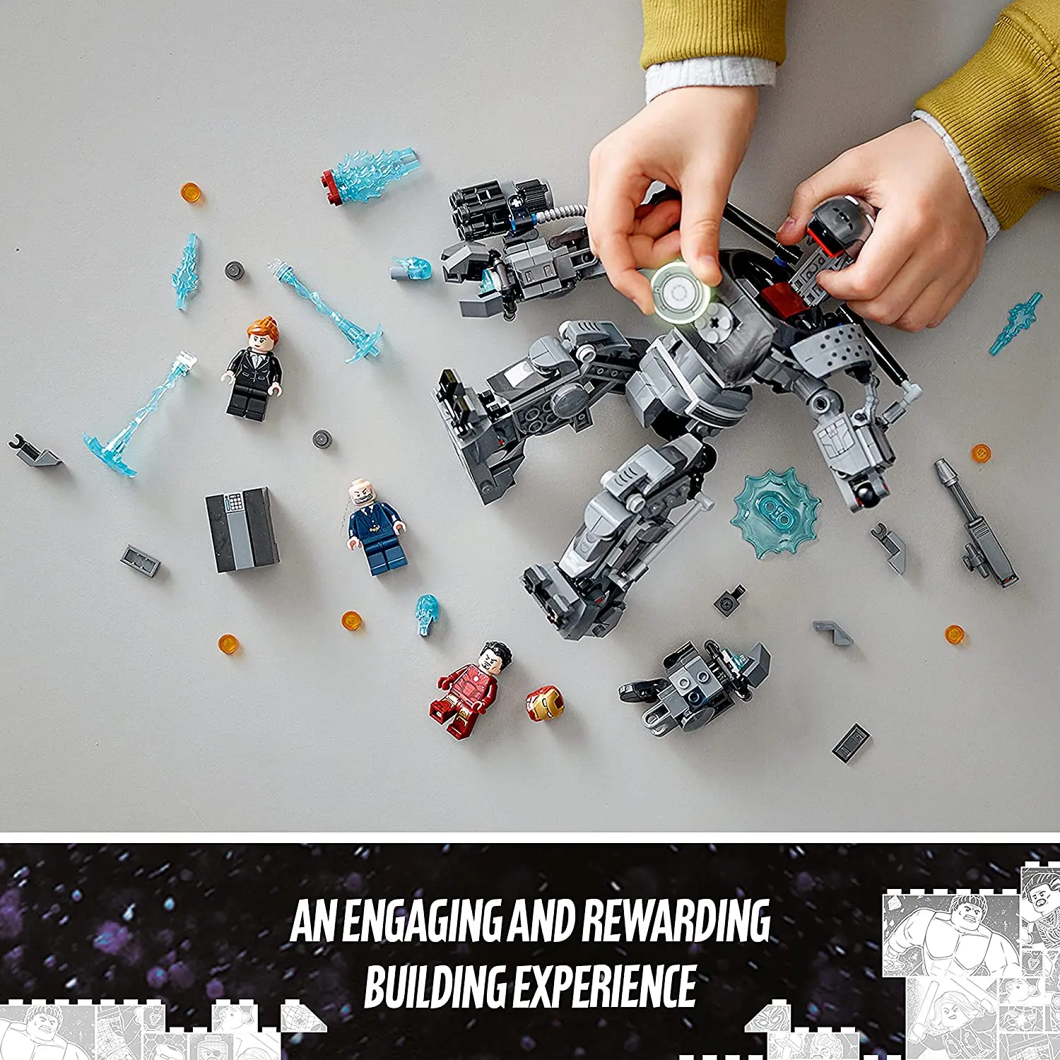 Lego Marvel Железный Человек 76190 Монгер Хаос Набор Мстители Мех Строительная игрушка