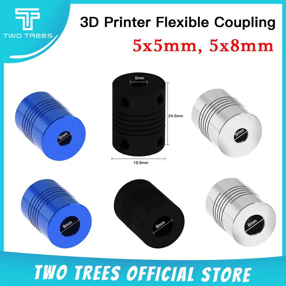 Лучшее качество! 2 шт./лот гибкий черный вал муфта (5x8 5x5 мм) CNC шаговый двигатель из