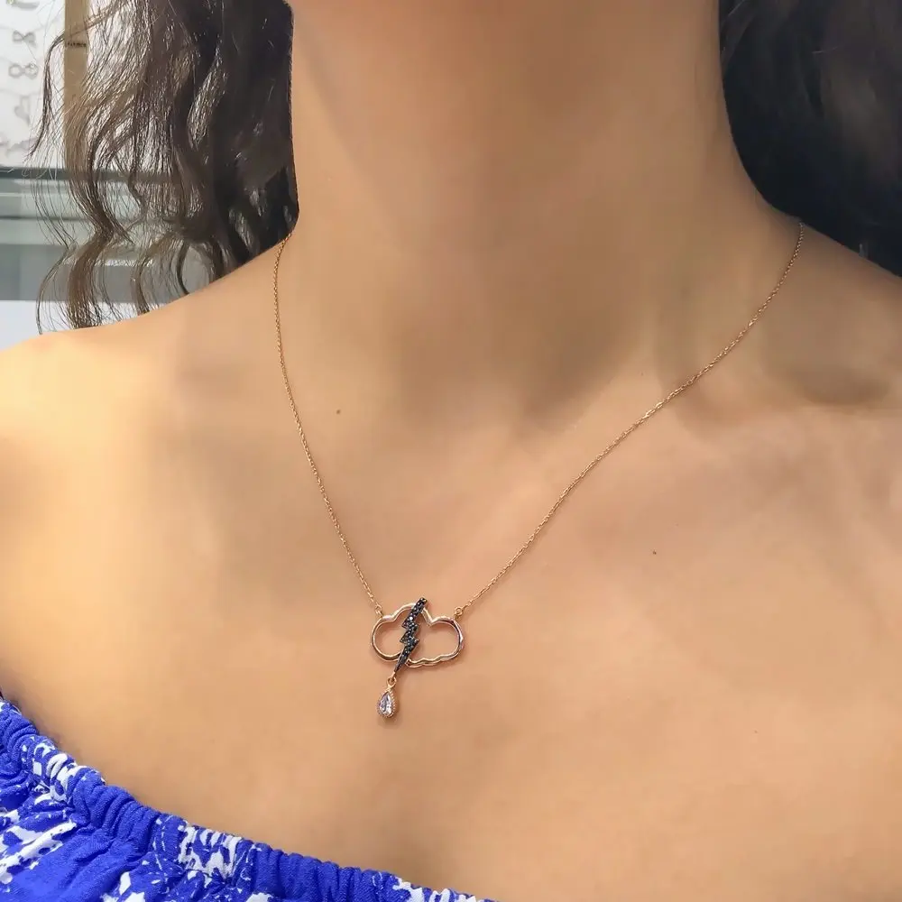 

Cloud Lightning Love Silver Necklace