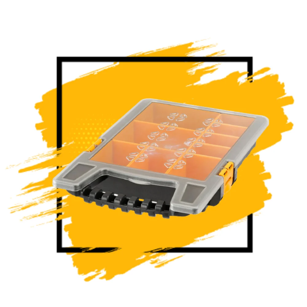 

10 Inç Organizer Transparent Storage Boxes Plastic Grids Tool Bag Carry Holder Errings Necklace Tea Desktop Stand Hiding