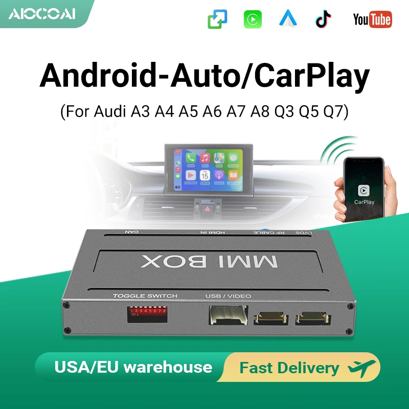 Беспроводной Android автомобильный и Apple Carplay декодер модуль для AUDI B9 A5/S5/A4/A3 A6 A7 A8 Q2 Q3 Q5