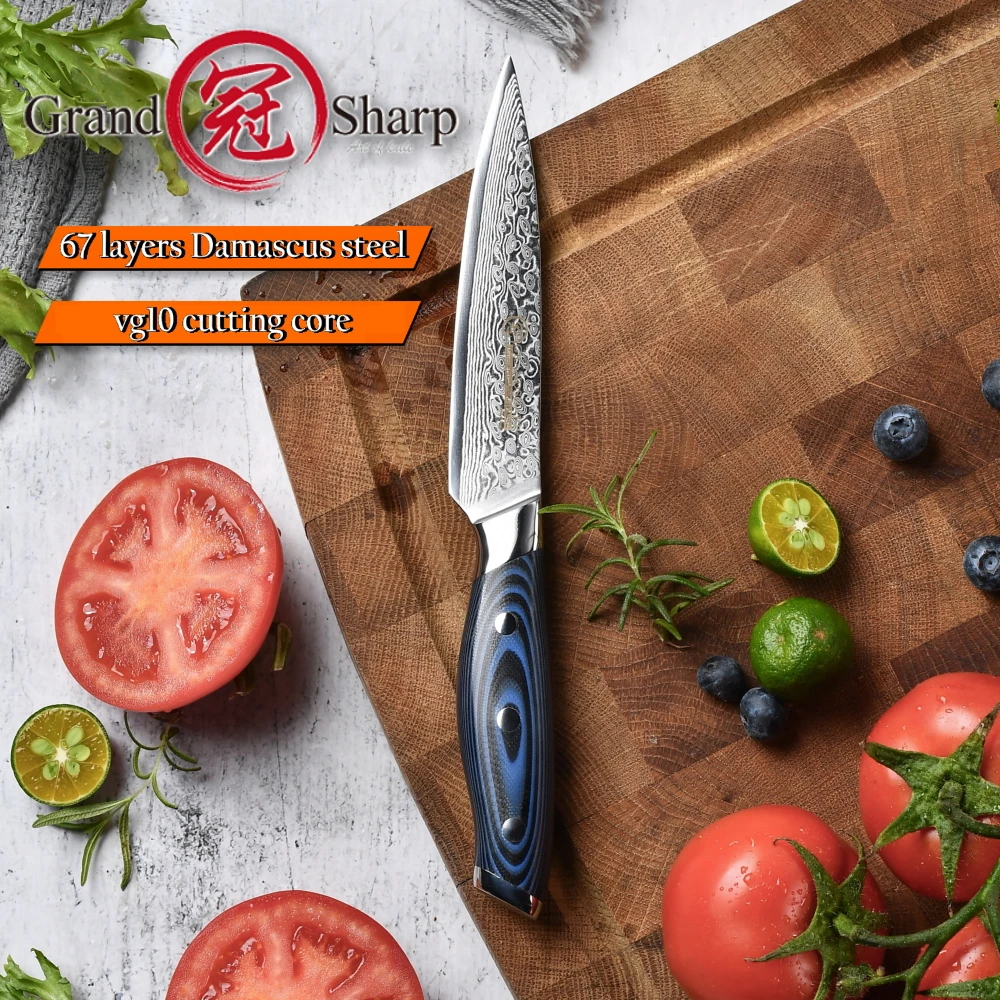 Кухонный нож vg10 японский шеф повар из дамасской стали универсальные мелкие ножи